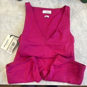 pink v neck aritzia bodysuit